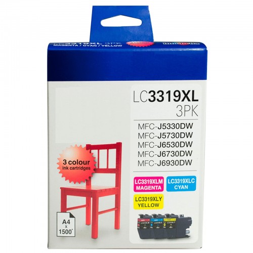 Brother LC3319XL3PK Ink Cartridge - Cyan / Magenta / Yellow - 3 Pack compatible