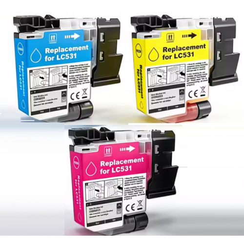 Brother LC531 Ink Cartridge - Cyan / Magenta / Yellow - 3 Pack compatible