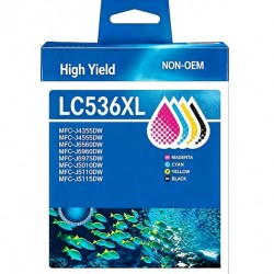 Brother LC536XL High Yield ink Cartridge Compatible Full Set