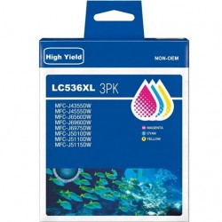 Brother LC536XL Ink Cartridge Compatible - Cyan / Magenta / Yellow - 3 Pack