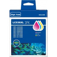 Brother LC536XL Ink Cartridge Compatible - Cyan / Magenta / Yellow - 3 Pack