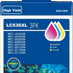 Brother LC536XL Ink Cartridge Compatible - Cyan / Magenta / Yellow - 3 Pack