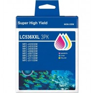 Brother LC536XXL Ink Cartridge Compatible - Cyan / Magenta / Yellow - 3 Pack