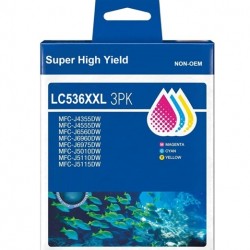 Brother LC536XXL Ink Cartridge Compatible - Cyan / Magenta / Yellow - 3 Pack
