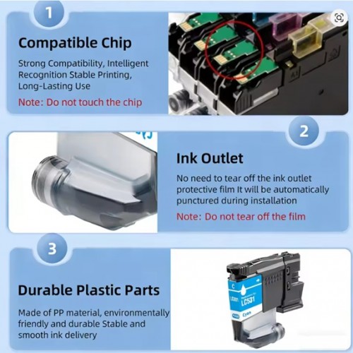 Brother LC531 ink Cartridge Compatible Value Pack