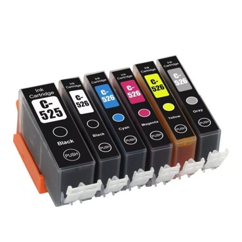 x6 Canon PGI525 CLI526 Compatible Ink Cartridges 