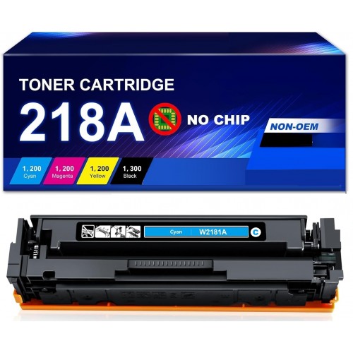 HP 218A W2181A Cyan Toner Cartridge without Chips Compatible 