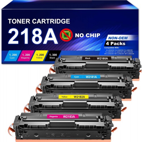 HP 218A Toner Cartridge without Chips Compatible Full Set Premium