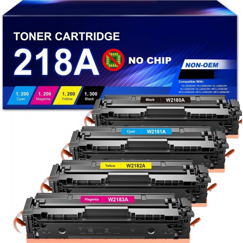 HP 218A W2180A Black Toner Cartridge without Chips Compatible 