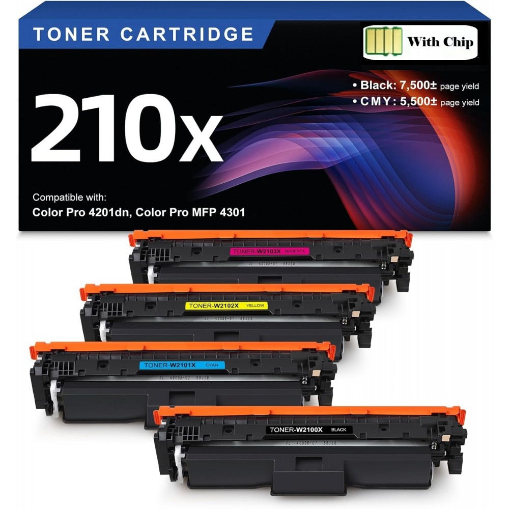 Full Set HP 210X W2100X High Yield Toner Cartridge Compatible Premium