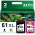 HP 61XL Black+Tri-color Ink Cartridge Remanufactured