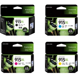 HP 915XL Extra Large ink cartridge remanufactured full set