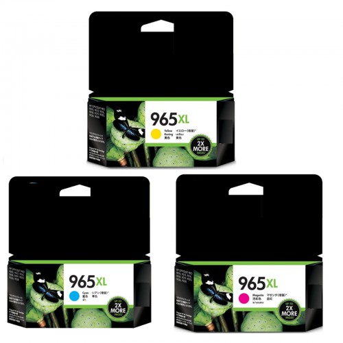 HP 965XL C/M/Y ink cartridge High Yield Compatible