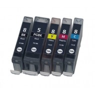 Compatible Canon PGI5+CLI8 PM+BK+C+M+Y Ink Cartridge for pixma Full Set