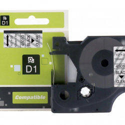 DYMO D1 45010 Label Tape Black on Clear Inksale Brand