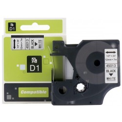 DYMO D1 45013 Label Tape Black on White compatible