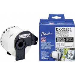 Brother DK22205 Continuous White label 62mm x 30.48m compatible 