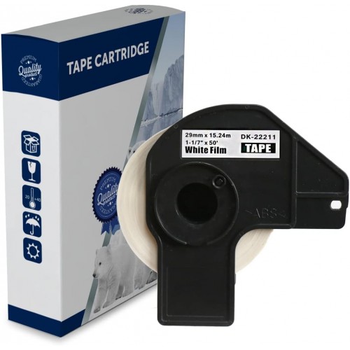 Brother DK22211 29mm Continuous Length Compatible White Film Label