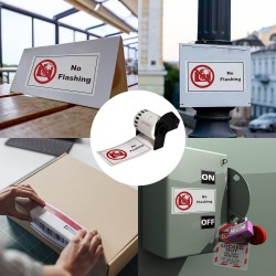 Brother DK22251 62mm x 15m Black & Red on White Continuous Label Roll Tape Compatible