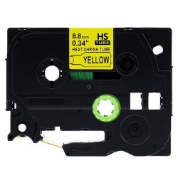 Brother Hse631 Black on Yellow Heat shrink label tape compatible