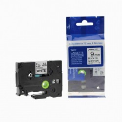 Tze221 Brother Ptouch label tape 9mm compatible 