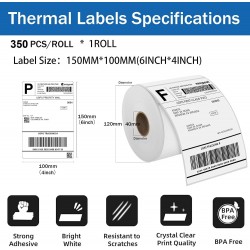 Courier / shipping Labels 4x6 inch (100mm*150mm) 300 Labels/Roll