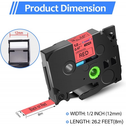 Tze431 Brother P-touch label tape compatible Black on Red
