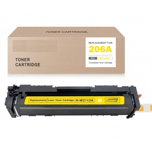HP 206A W2112A Yellow Toner Cartridge for M283fdw Compatible without Smart Chips HP 206A W2112A Yellow Toner Cartridge for M283fdw Compatible without Smart Chips