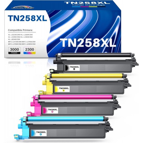 Brother TN258XL High Yield Toner Full Set Compatible Premium Brother TN258XL High Yield Toner Full Set Compatible Premium